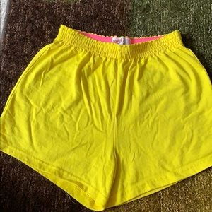 Yellow soffe shorts